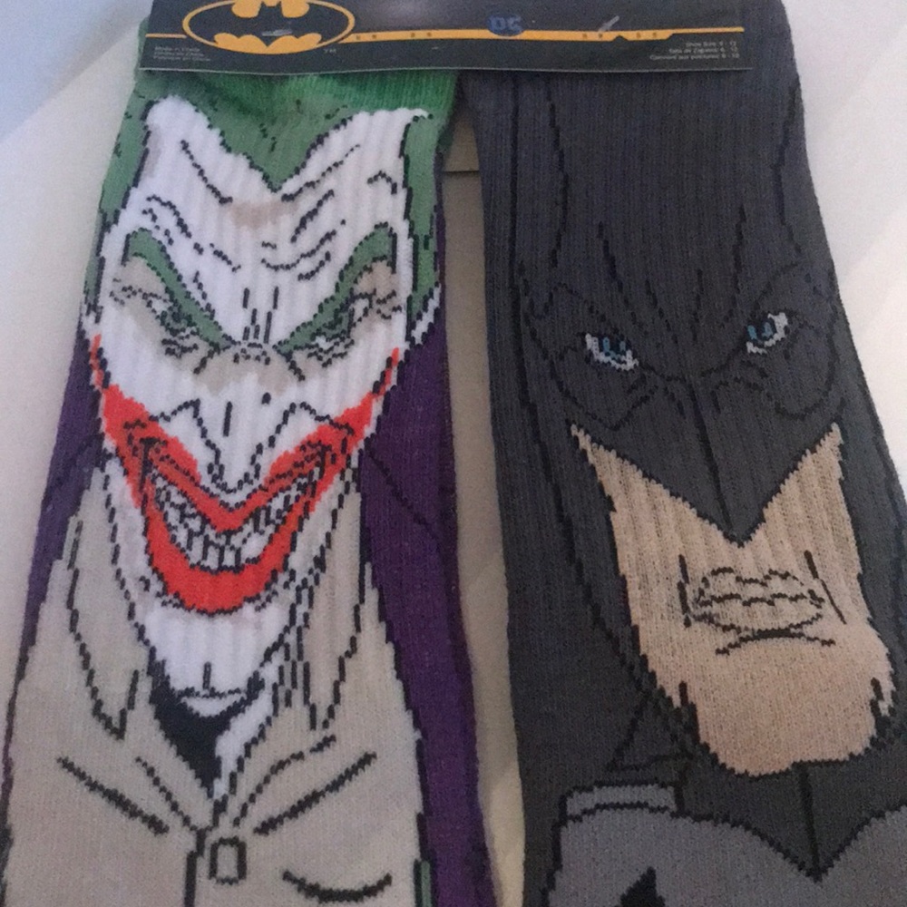 NWT Batman & Joker 2 pack Socks
